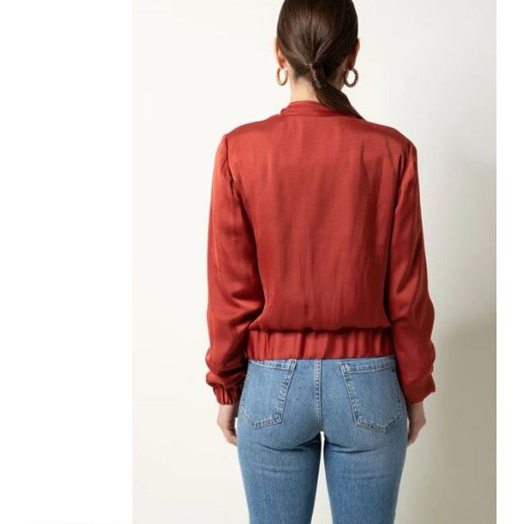 Tart Collections Silky Chili Oil Bomber Jacket NWOT - Picture 8 of 11